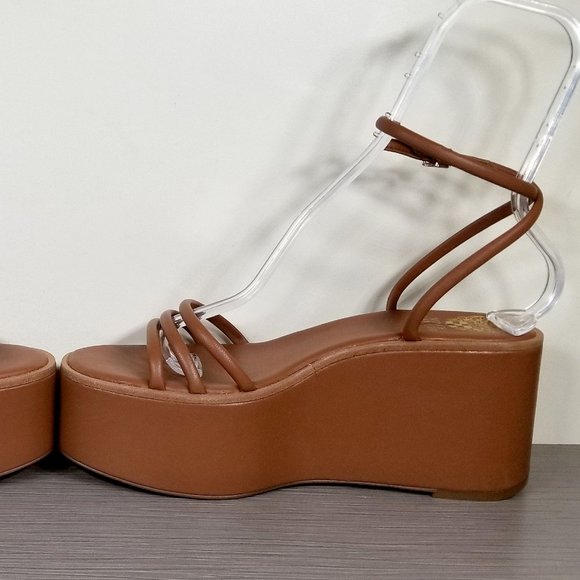 Vince Camuto Graceny Platform Sandal, Brown Leather, Womens Size 10 - Picture 8 of 12